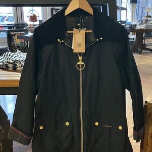 Barbour Black Jacket with Gold Details